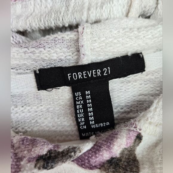 Forever 21 Limited Release Purple Rose Terry Pullover Hoodie Womens Size Medium - Picture 3 of 7